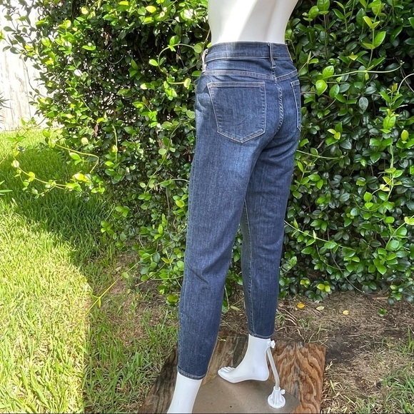 J crew toothpick dark wash tapered leg cropped stretchy mid rise jeans - Picture 7 of 10